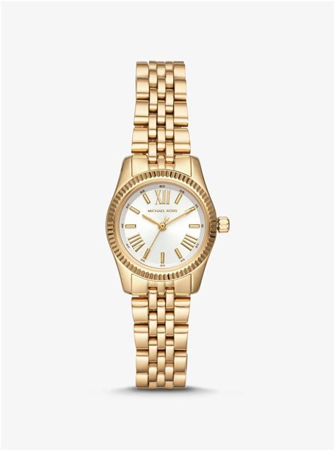 michael kors petite lexington gold mesh bracelet watch|Michael Kors lexington pave.